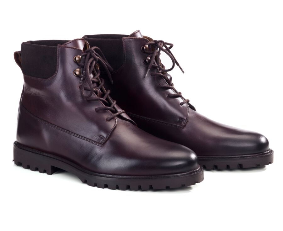 Derby boot homme en cuir pull-up chocolat - HUDSON HIGH II GOMME COUNTRY