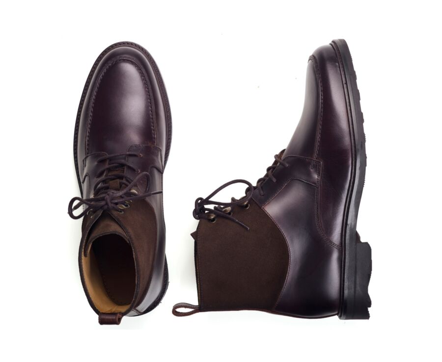 Derby boot homme en cuir pull-up chocolat - HUDSON HIGH II GOMME COUNTRY