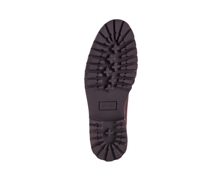 Derby boot homme en cuir pull-up chocolat - HUDSON HIGH II GOMME COUNTRY