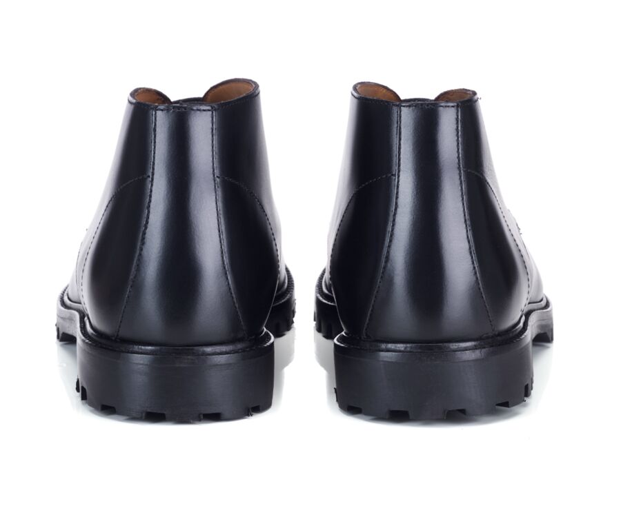 Boot homme derby 3 œillets en cuir noir - HUDFORD GOMME