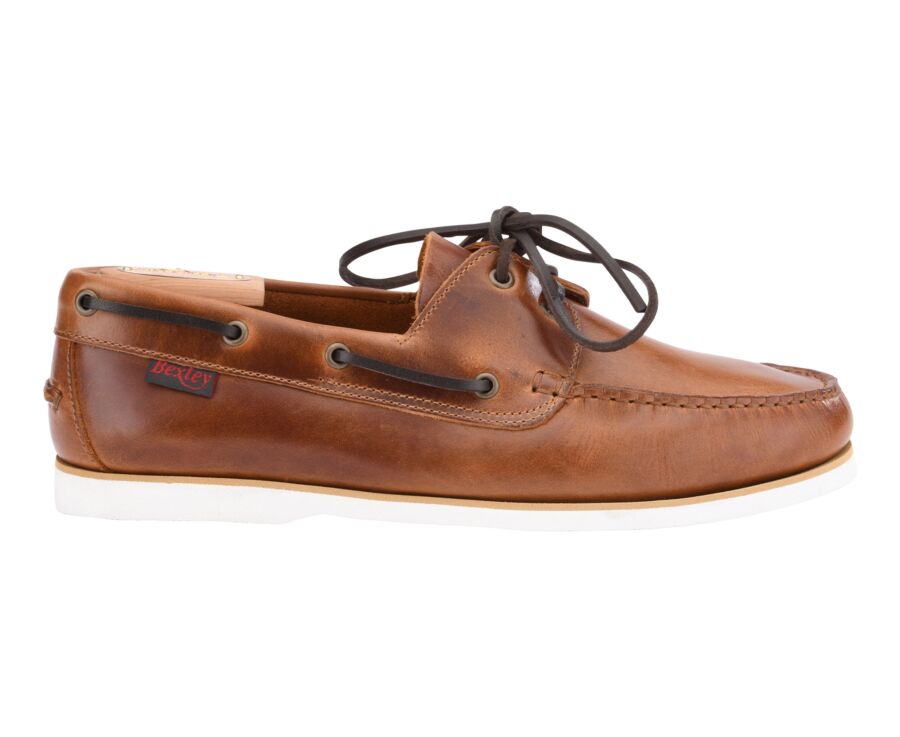 Chaussures bateau homme cuir cognac - TRAWLER