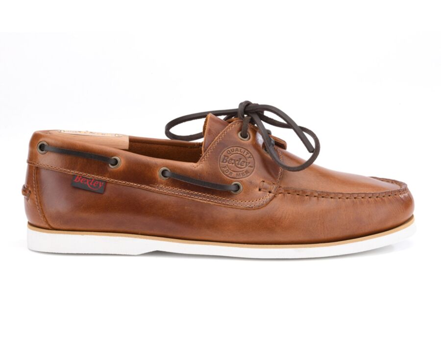 Chaussures bateau homme cuir cognac - TRAWLER