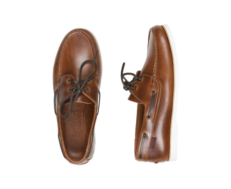 Chaussures bateau homme cuir cognac - TRAWLER