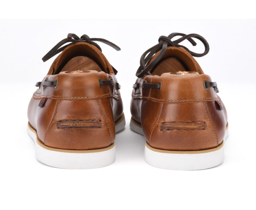 Chaussures bateau homme cuir cognac - TRAWLER