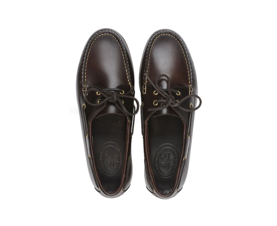Chaussures bateau homme cuir Marron Foncé - TRAWLER
