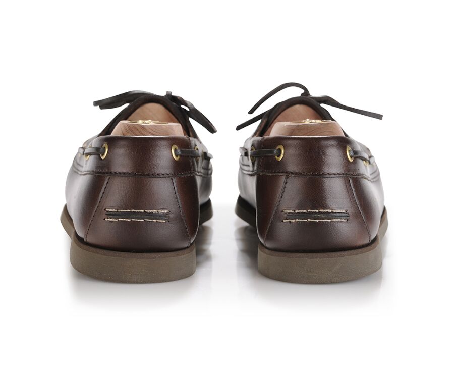 Chaussures bateau homme cuir Marron Foncé - TRAWLER