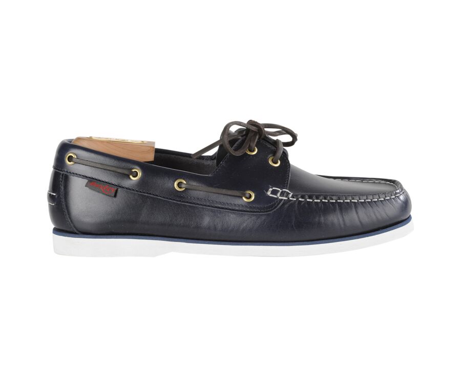 Chaussures bateau homme cuir Bleu Marine - TRAWLER