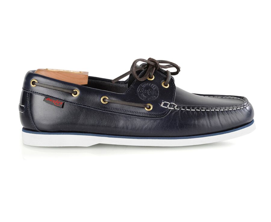 Chaussures bateau homme cuir Bleu Marine - TRAWLER