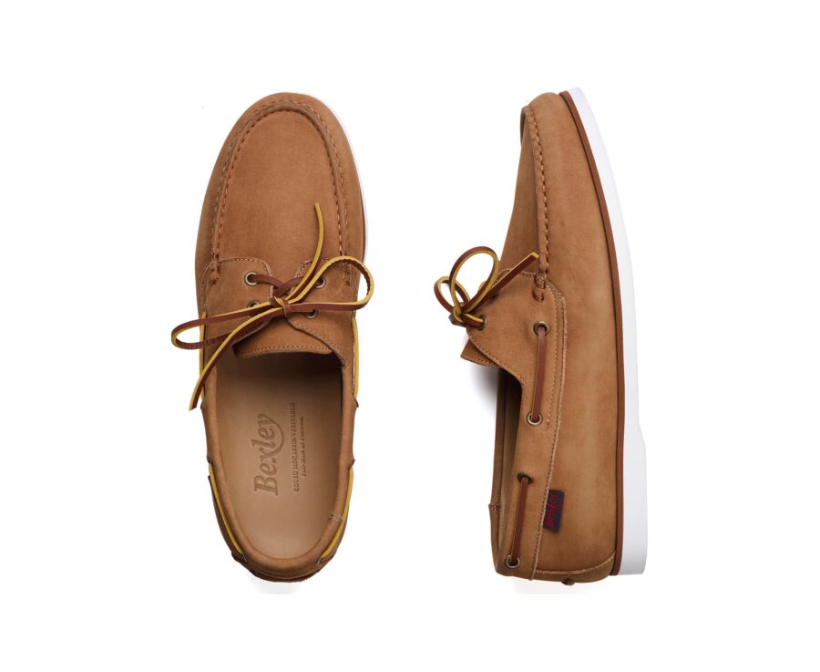 Chaussures bateau homme - Nubuck Camel - TRAWLER