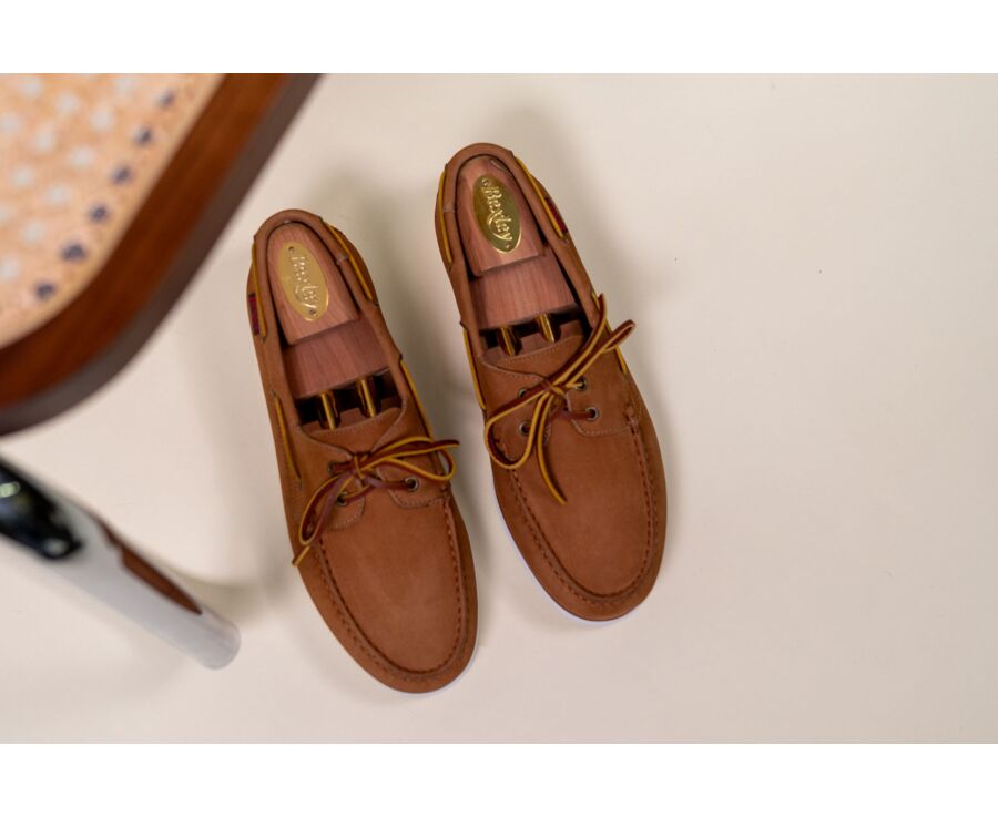 Chaussures bateau homme - Nubuck Camel - TRAWLER