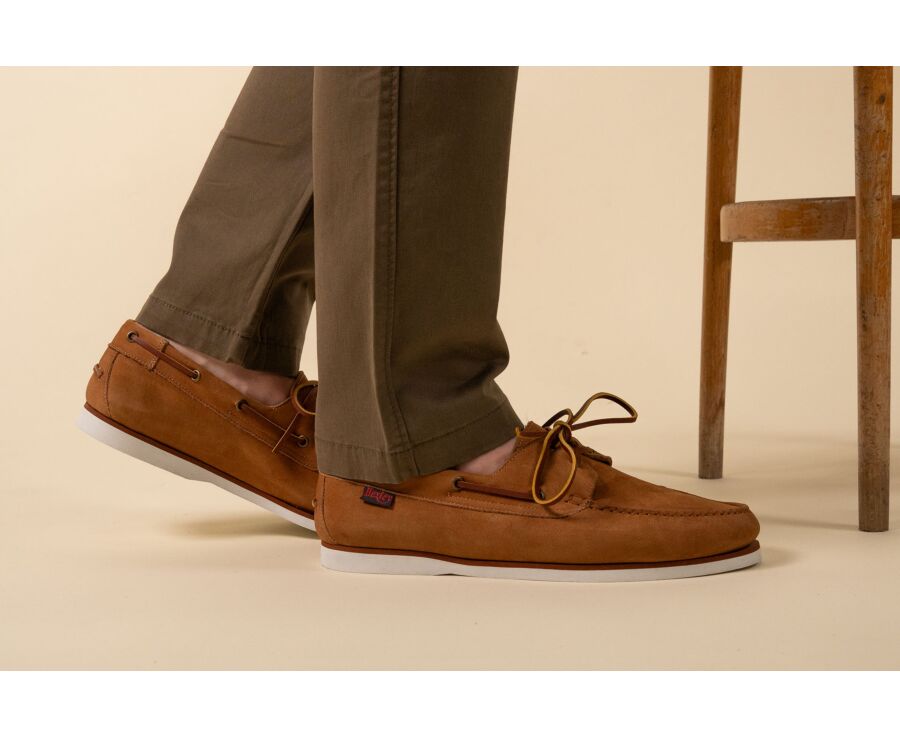 Chaussures bateau homme - Nubuck Camel - TRAWLER