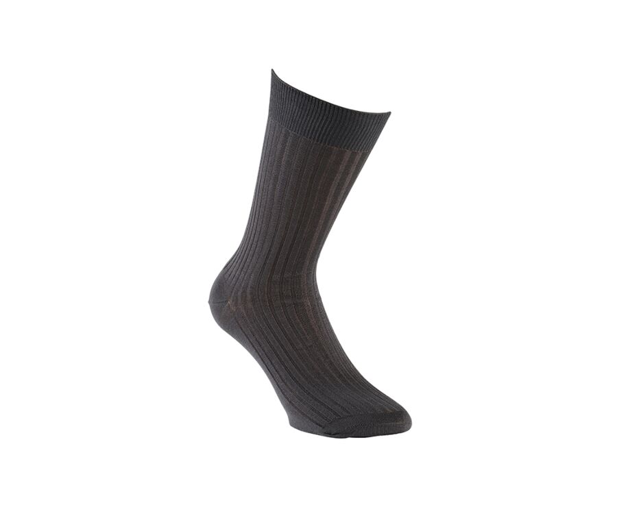 Chaussettes ville homme fil d’Écosse Gris Anthracite