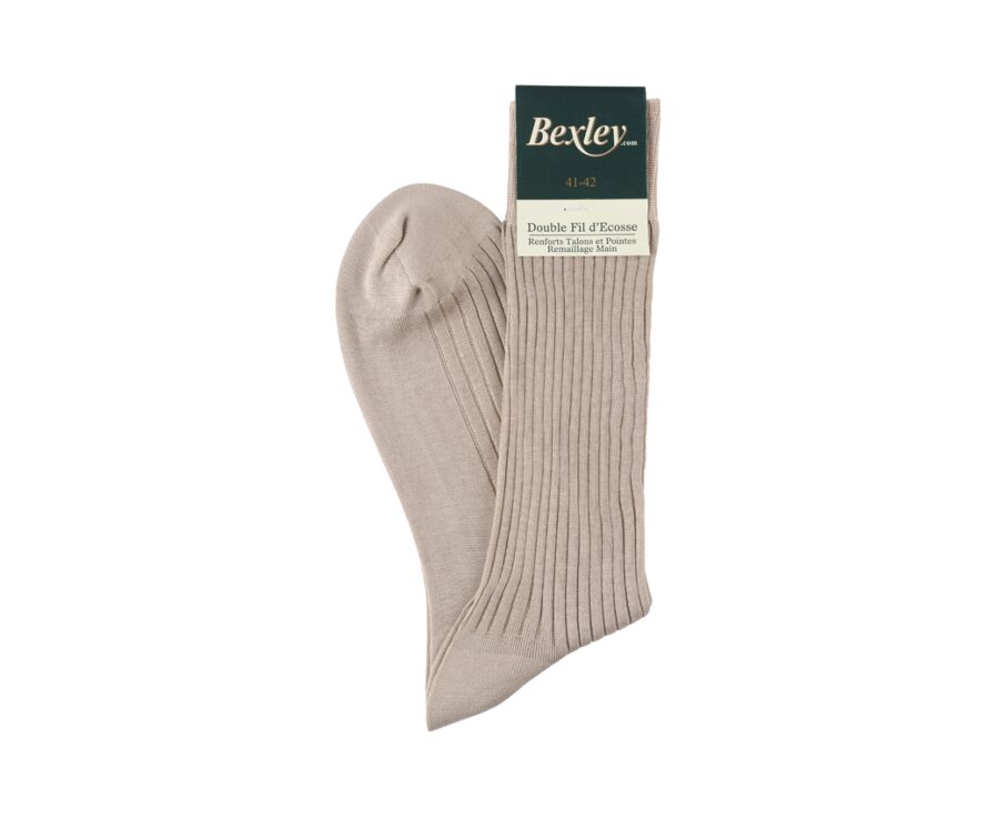 Chaussettes ville homme fil d’Écosse Beige