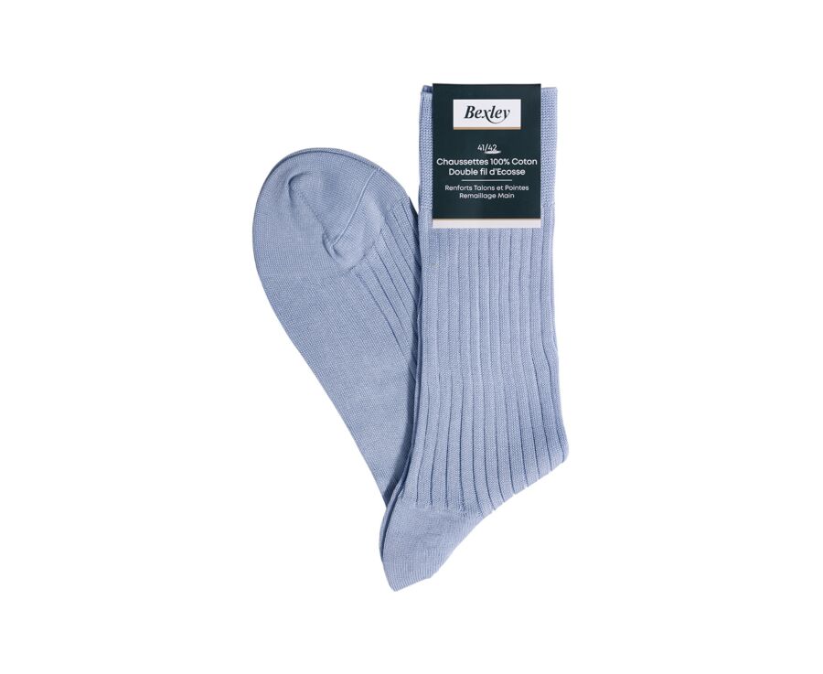 Chaussettes ville homme fil d’Écosse Bleu Clair