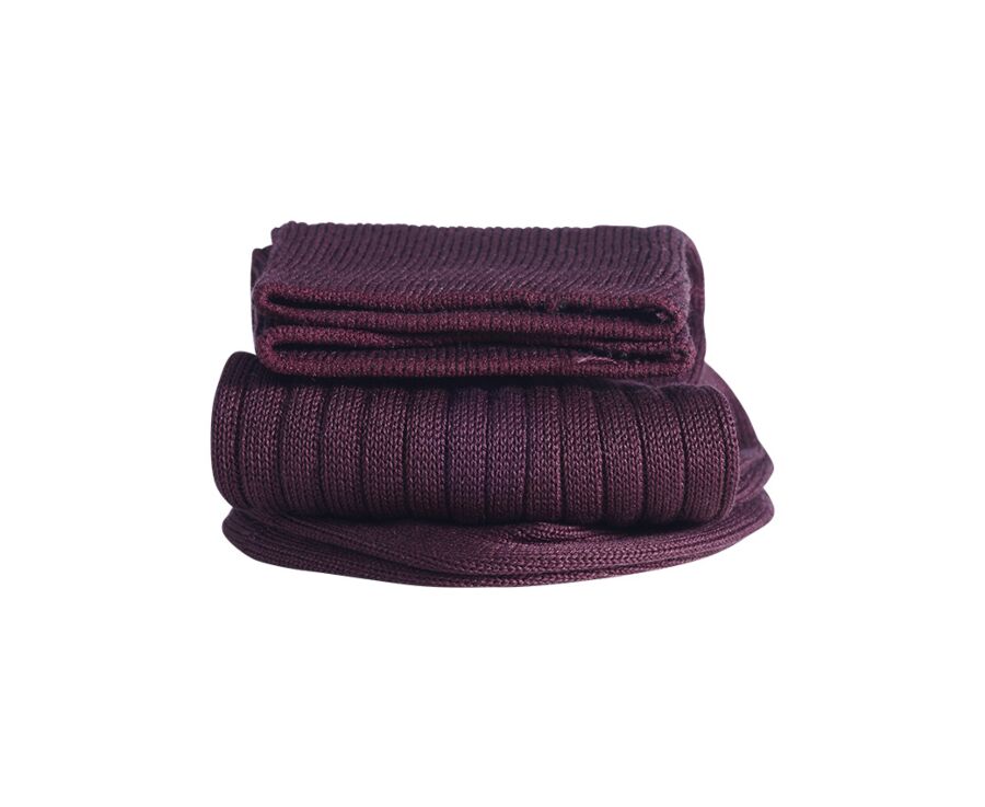 Chaussettes ville homme fil d’Écosse Bordeaux