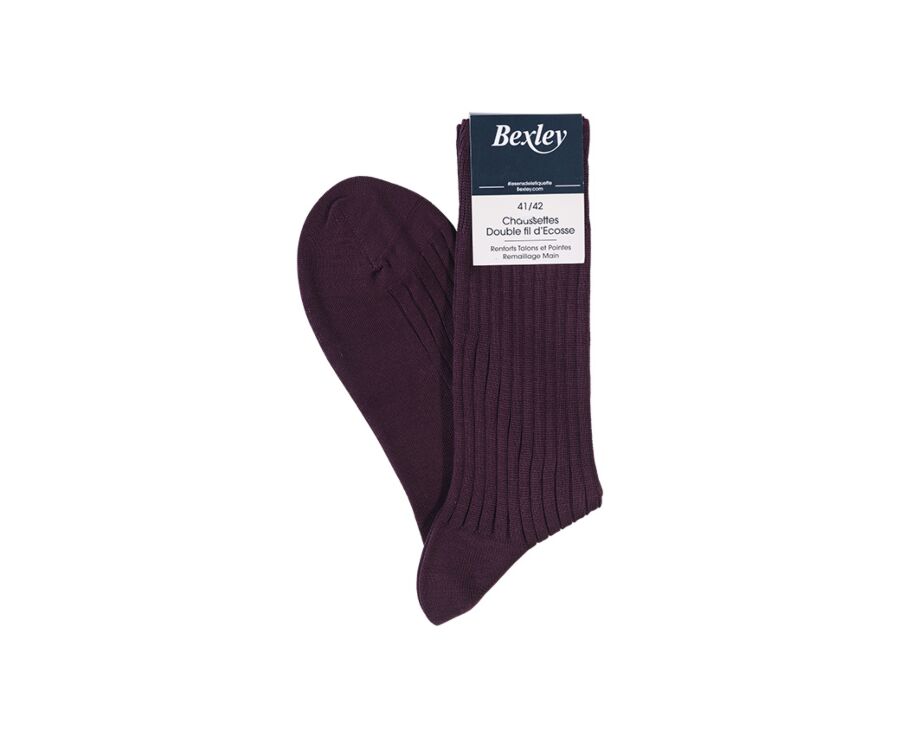 Chaussettes ville homme fil d’Écosse Bordeaux