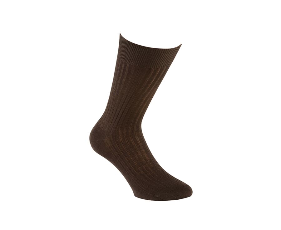 Chaussettes ville homme fil d’Écosse Havane