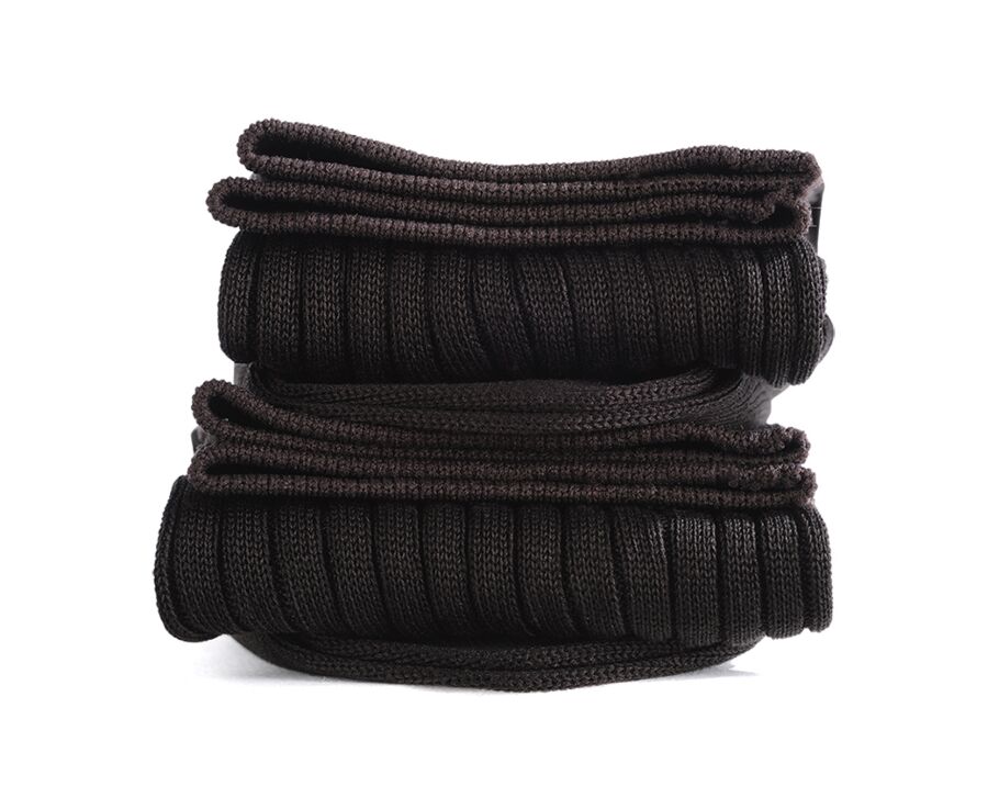 Chaussettes ville homme fil d’Écosse Marron