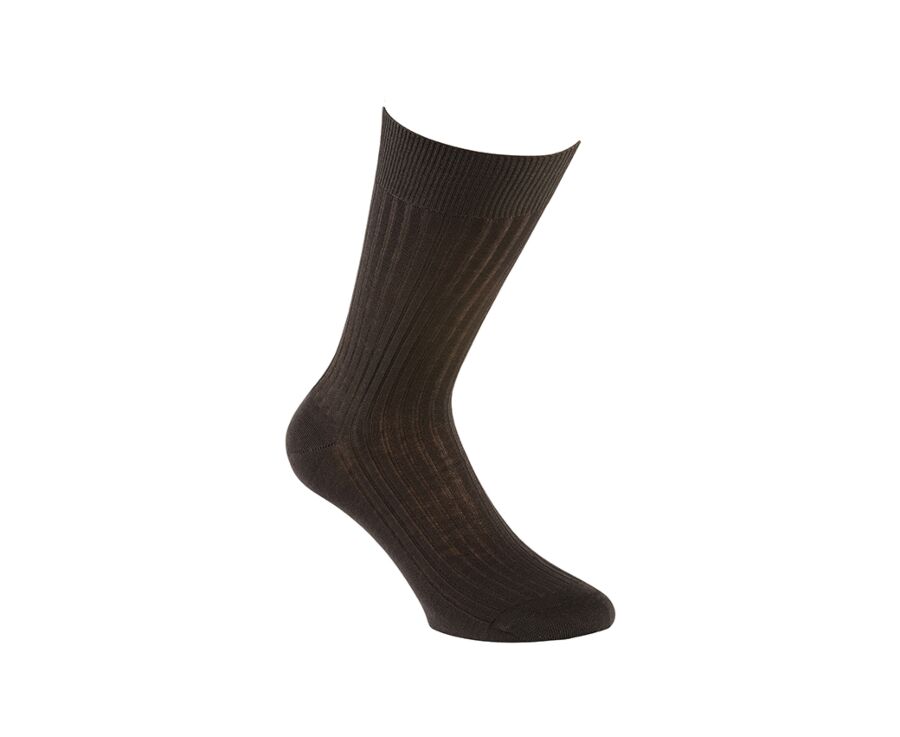 Chaussettes ville homme fil d’Écosse Marron