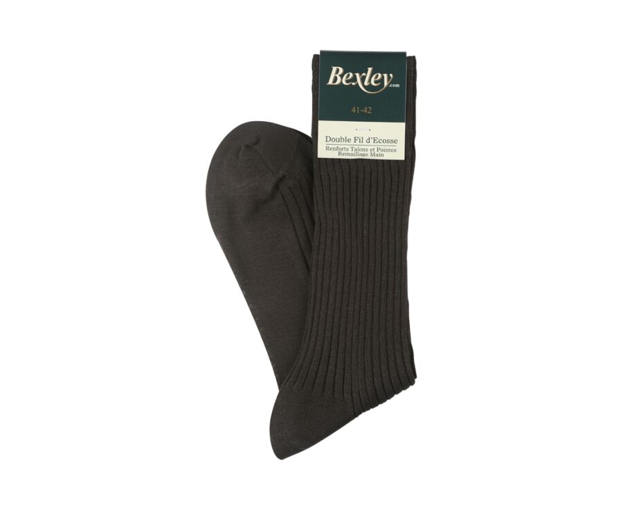 Chaussettes ville homme fil d’Écosse Marron