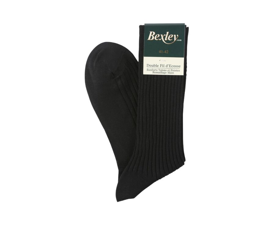 Chaussettes ville homme fil d’Écosse Noir