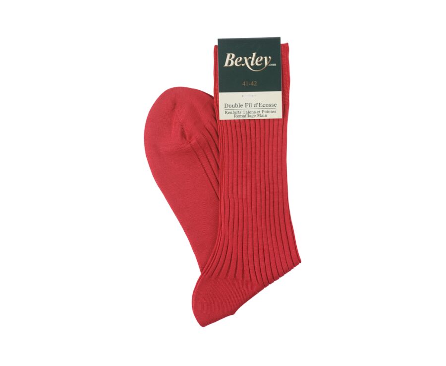Chaussettes ville homme fil d’Écosse Rouge