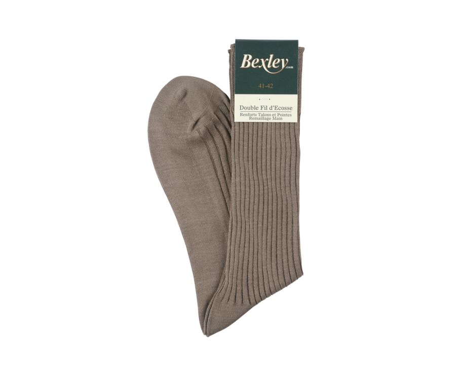 Chaussettes ville homme fil d’Écosse Taupe