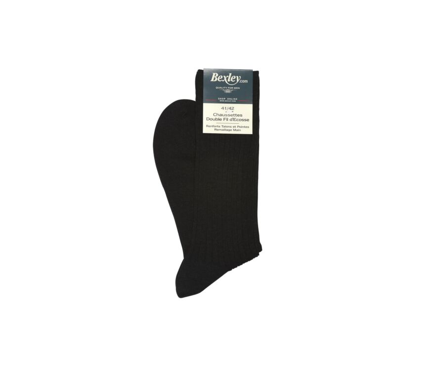 Chaussettes ville homme fil d’Écosse Gris Anthracite Chiné