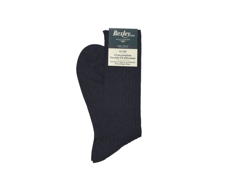 Chaussettes ville homme fil d’Ecosse Bleu Chiné