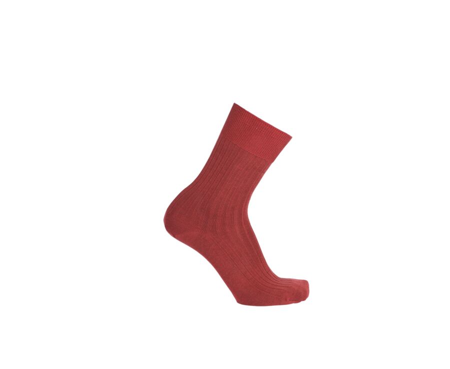 Chaussettes ville homme fil d’Écosse Rouge Chiné