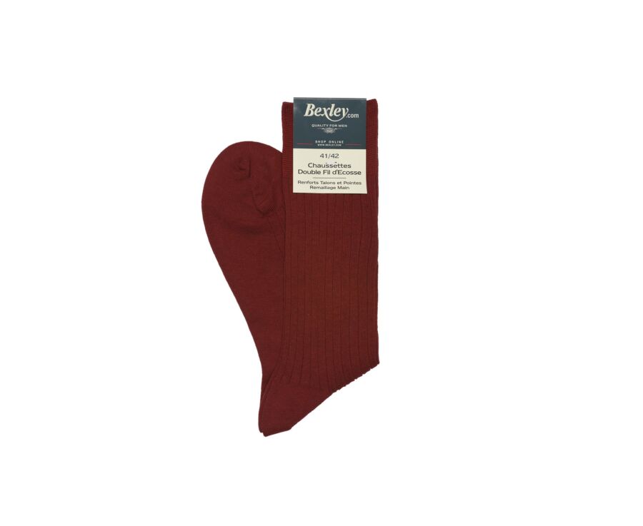 Chaussettes ville homme fil d’Écosse Rouge Chiné
