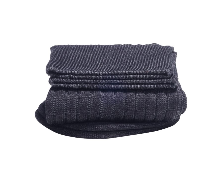 Chaussettes ville homme fil d’Écosse Noir et Gris