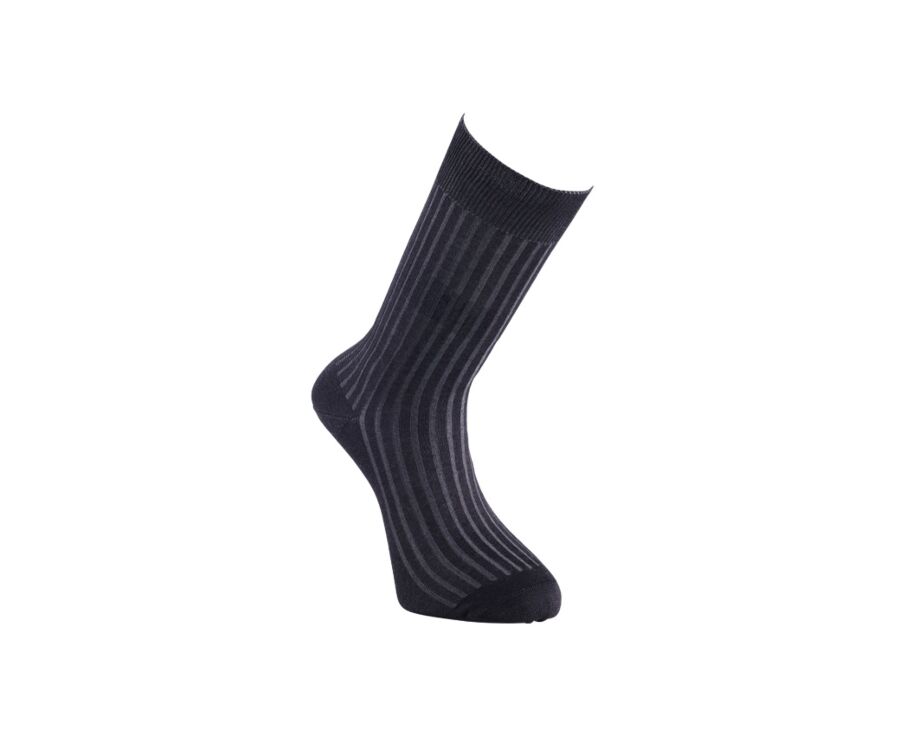Chaussettes ville homme fil d’Écosse Noir et Gris