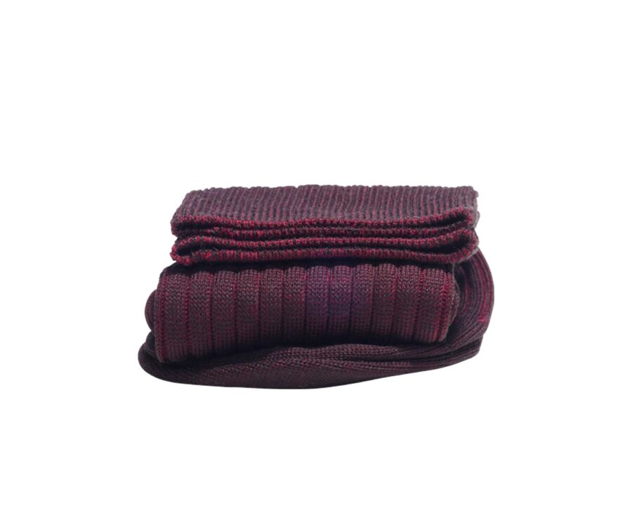 Chaussettes ville homme fil d’Écosse Marron et Rouge