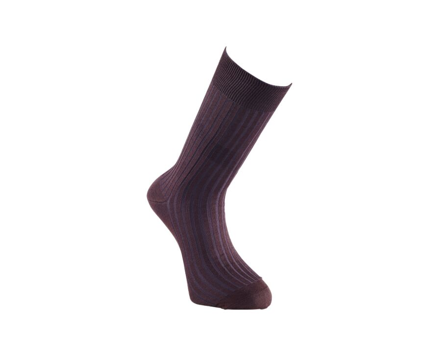 Chaussettes ville homme fil d’Écosse Havane et Réglisse