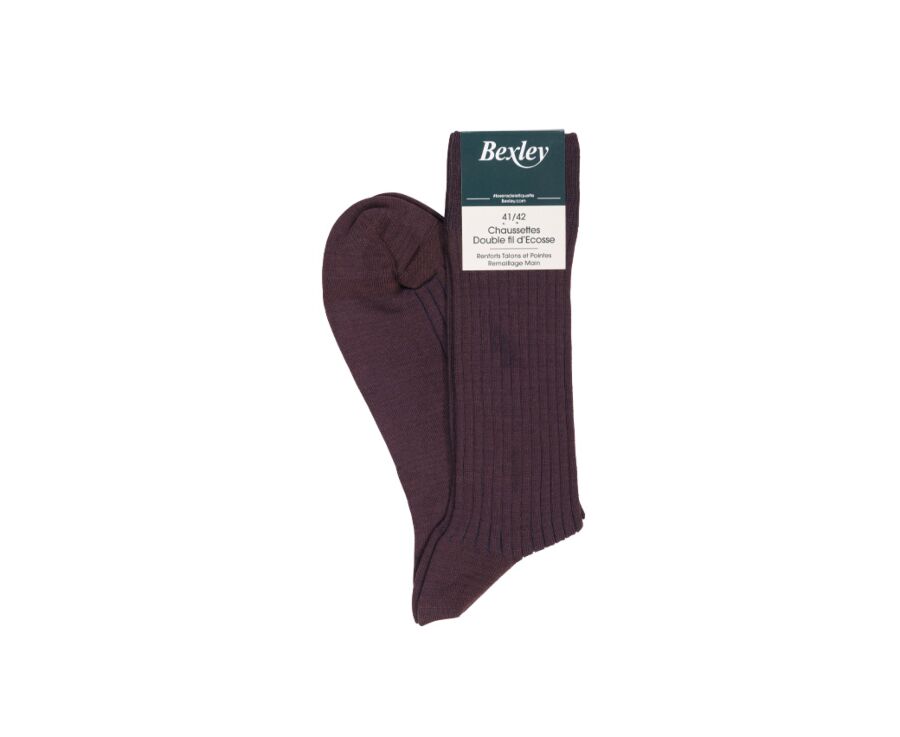 Chaussettes ville homme fil d’Écosse Havane et Réglisse