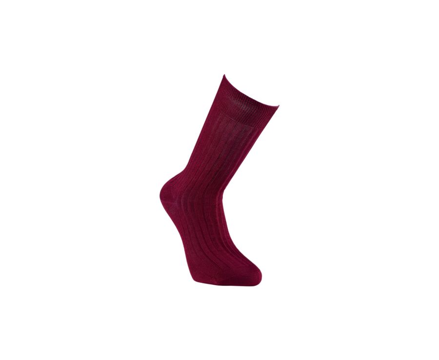 Chaussettes ville homme fil d’Écosse Rouge Bordeaux
