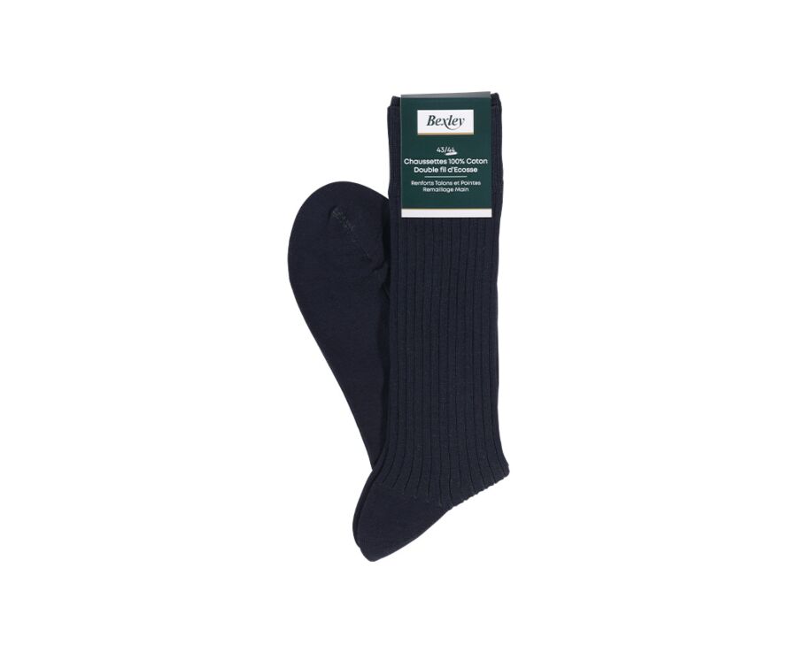 Chaussettes ville homme fil d’Écosse Marine et Vert