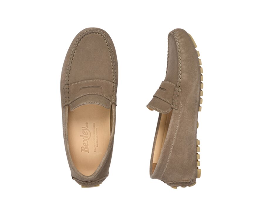 Mocassin été Velours Taupe - BISCAYNE