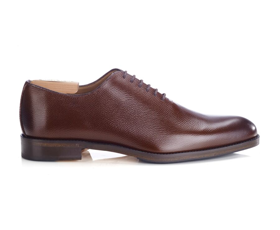 Richelieu homme Chocolat Grainé semelle cuir avec patin - PETER PATIN