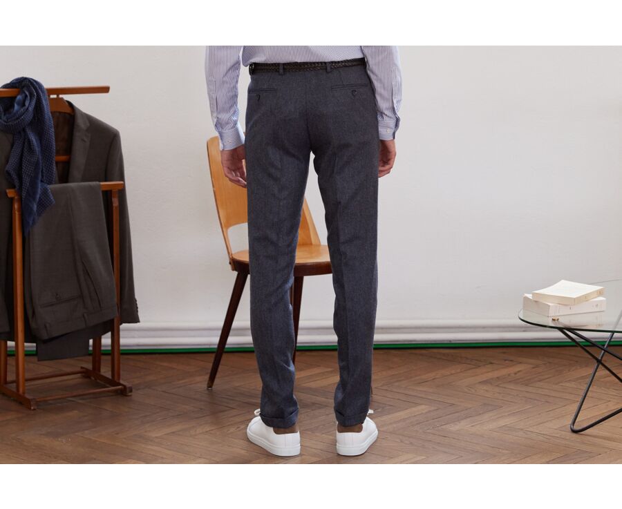 Pantalon habillé homme Chevron Gris Bleu - LELIAN