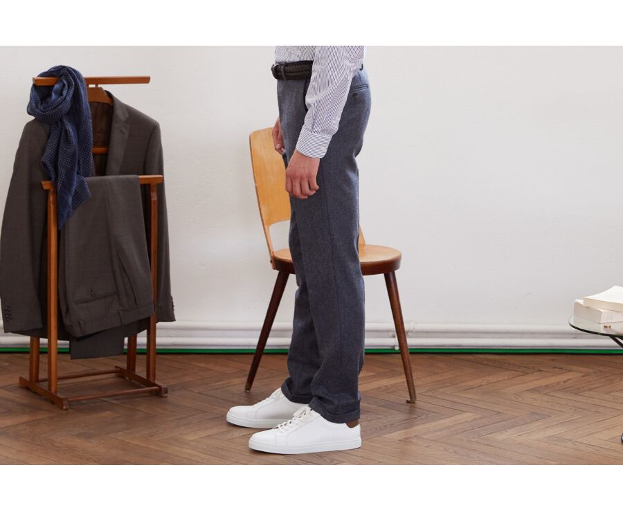 Pantalon habillé homme Chevron Gris Bleu - LELIAN