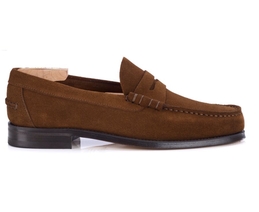 Mocassin homme havane en velours - style british - YALE