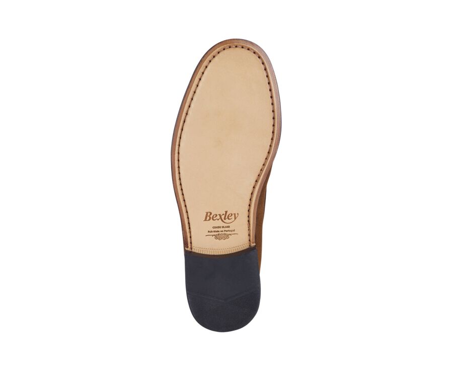 Mocassin homme havane en velours - style british - YALE