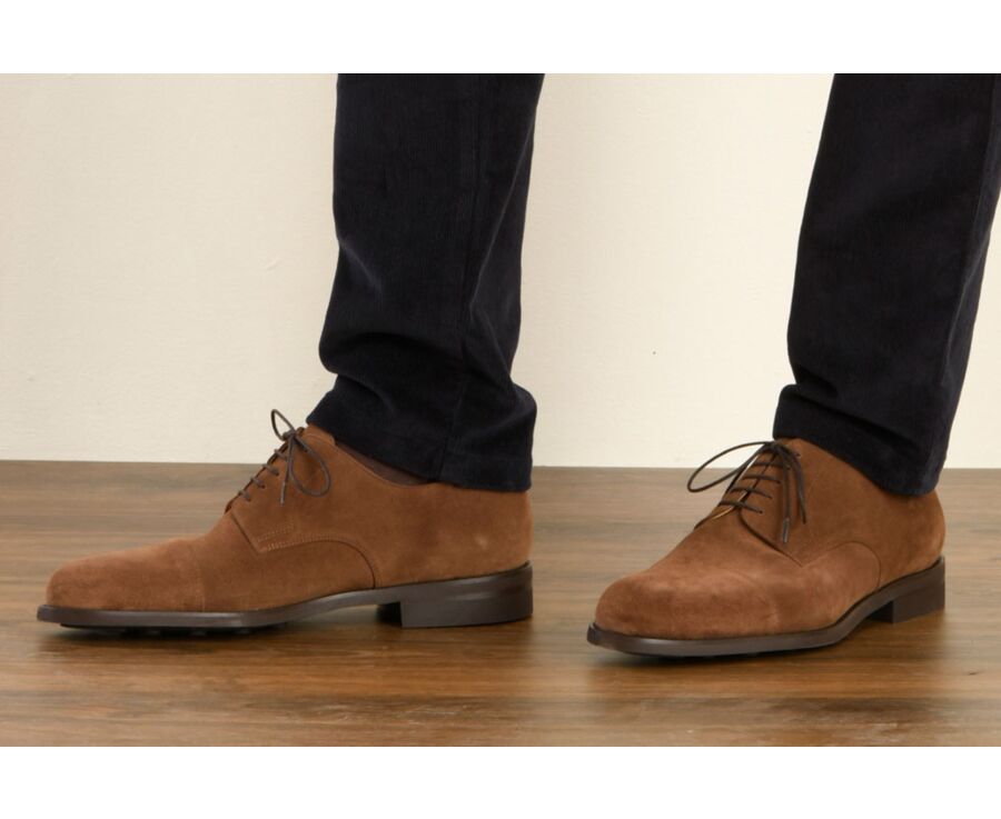 Derbies homme Velours Havane semelle gomme - MAYFAIR CLASSIC GOMME CITY