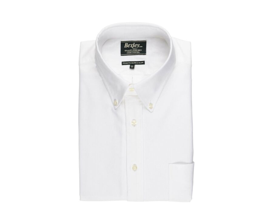 Chemise blanche Oxford à poche - Col américain - HAROLD