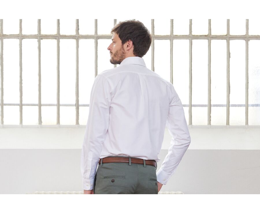 Chemise blanche Oxford à poche - Col américain - HAROLD