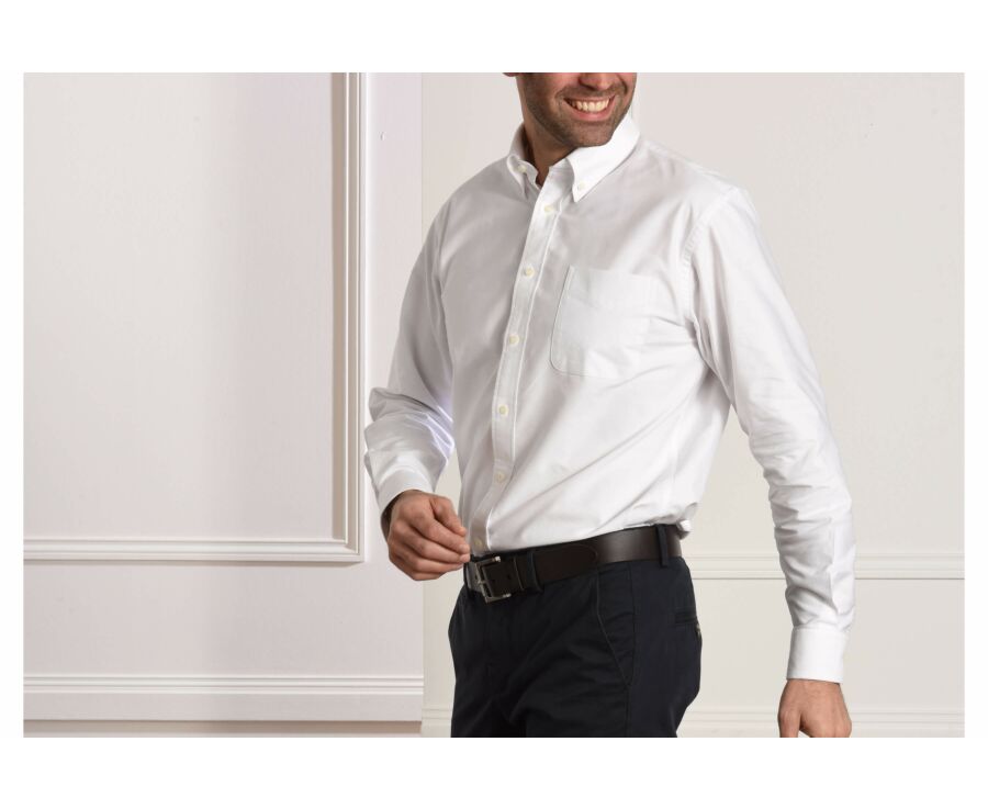 Chemise blanche Oxford à poche - Col américain - HAROLD
