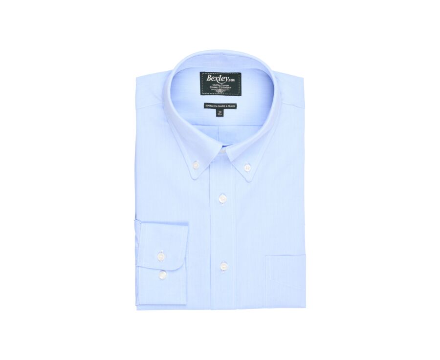 Chemise bleue Oxford à poche - Col américain - HAROLD