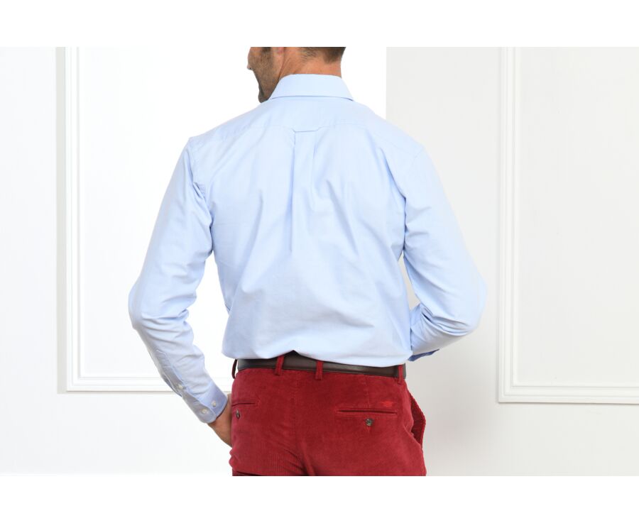 Chemise bleue Oxford à poche - Col américain - HAROLD